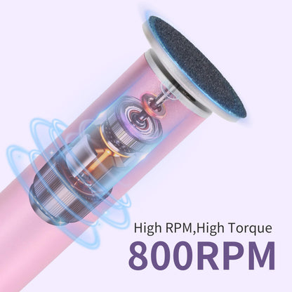 Close up of aluminum callus remover device and grit options
