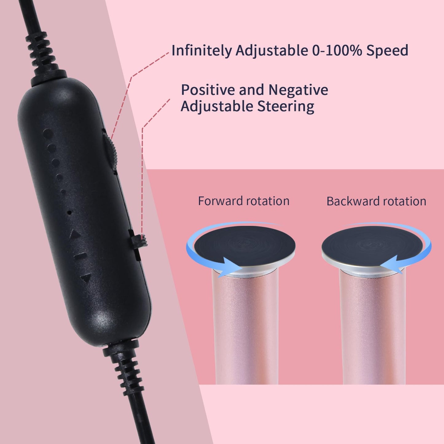 Close up of aluminum foot callus remover speed control dial