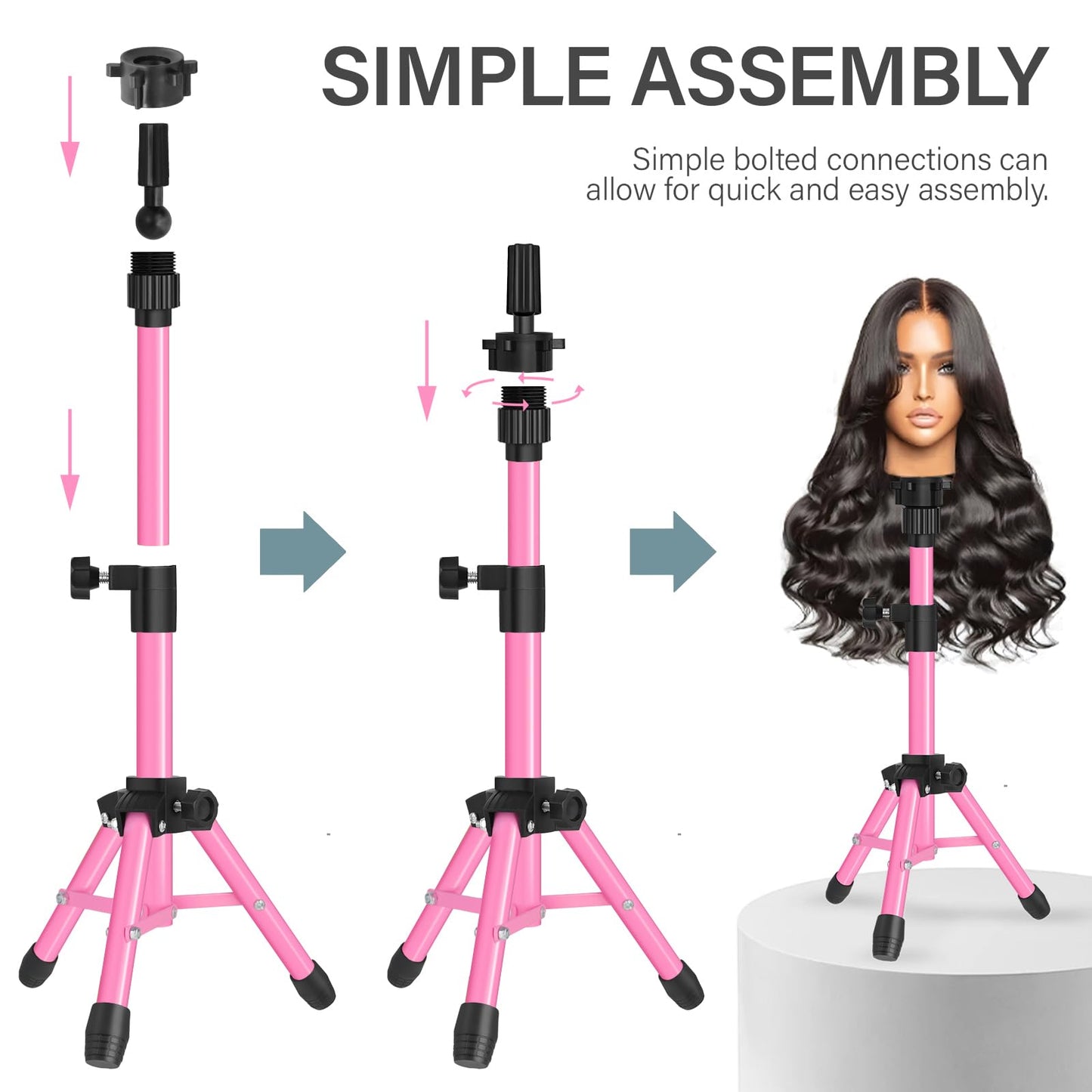 Close up of 360 degree rotating mount on mannequin stand