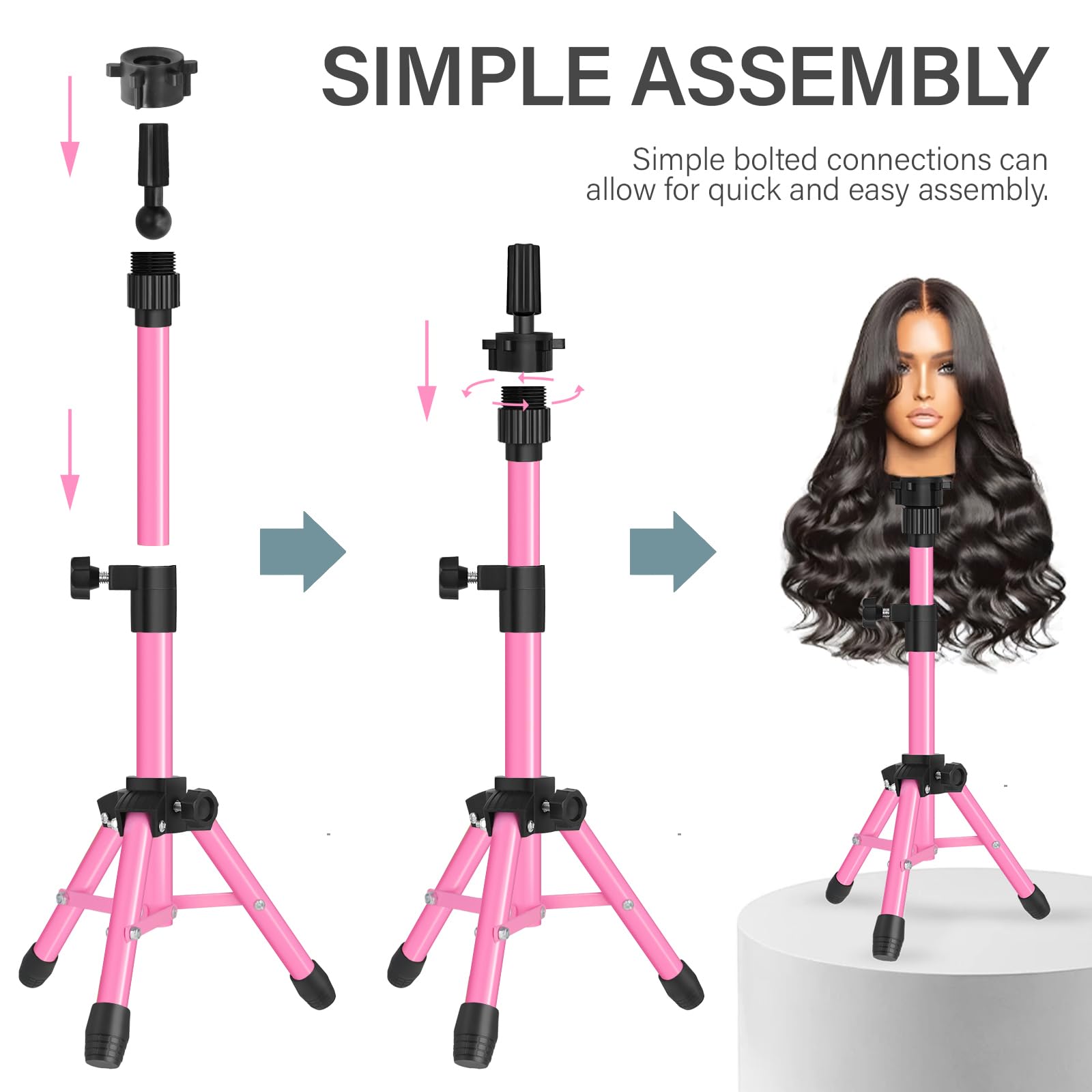 Close up of 360 degree rotating mount on mannequin stand