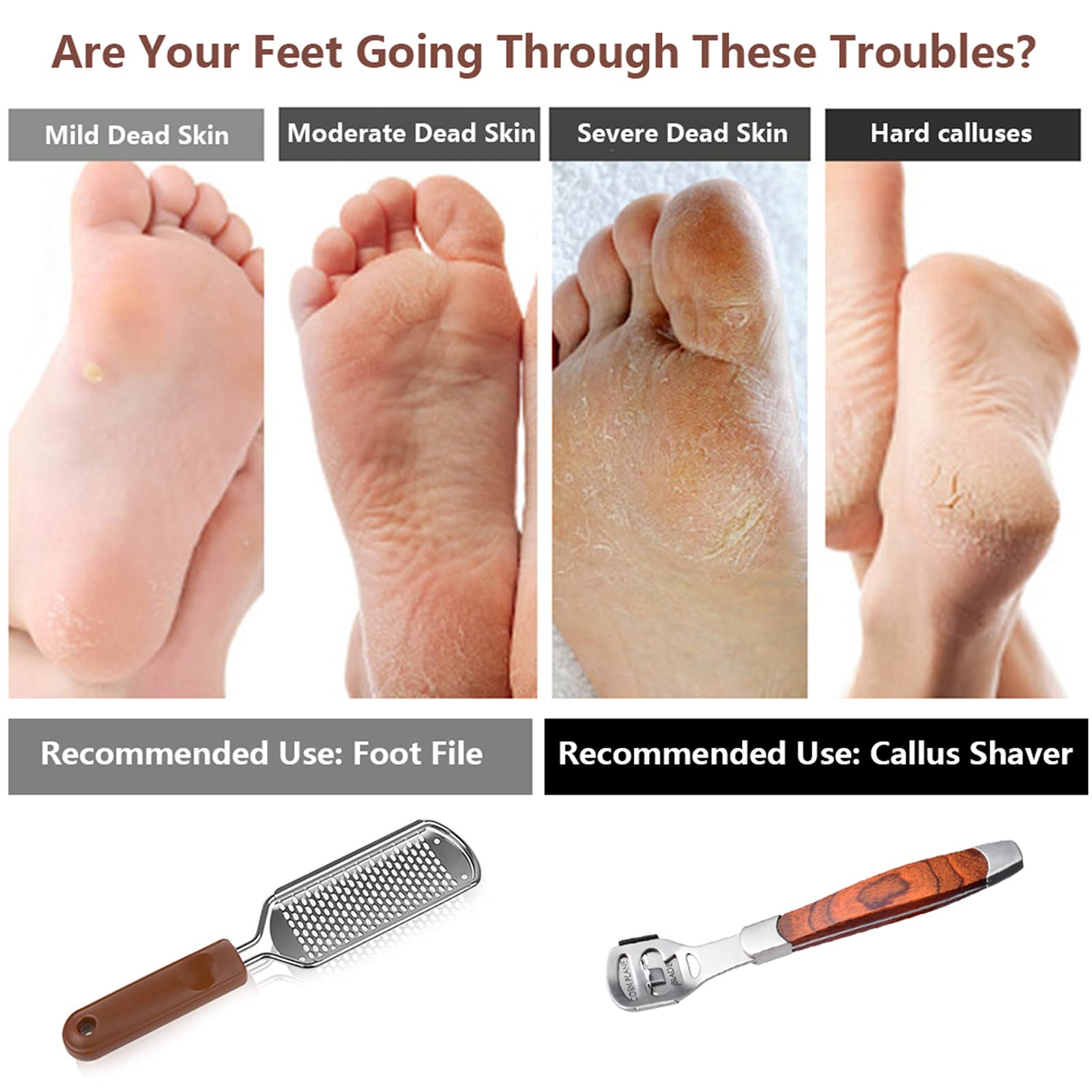 Demonstration of the waterproof foot file being washed under running water for hygiene maintenance.