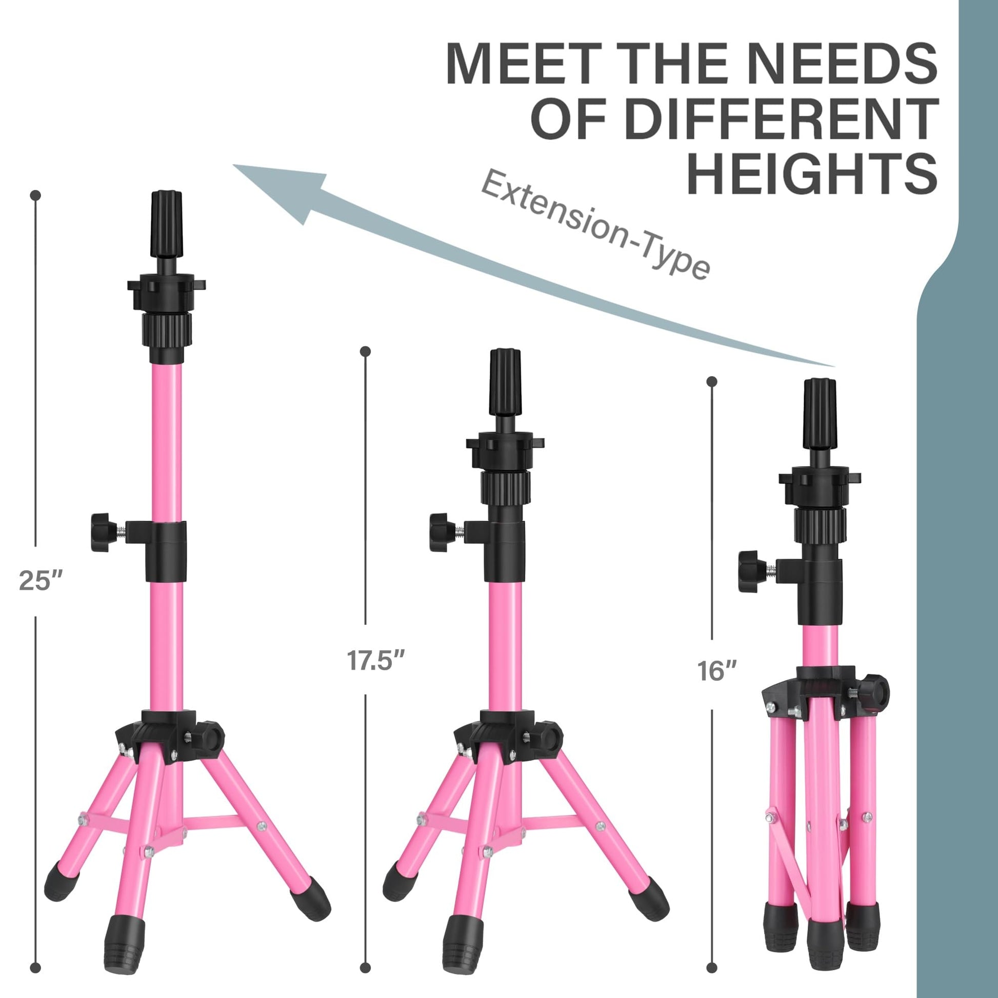 Non-slip foot mats on AliLeader pink tripod legs