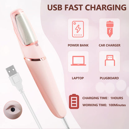 Rechargeable electric callus remover with USB charging cable