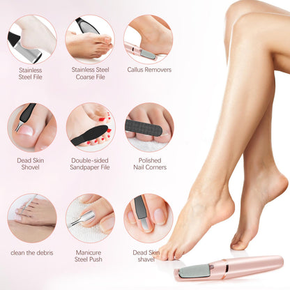 Close up of electric foot scrubber grinding surface
