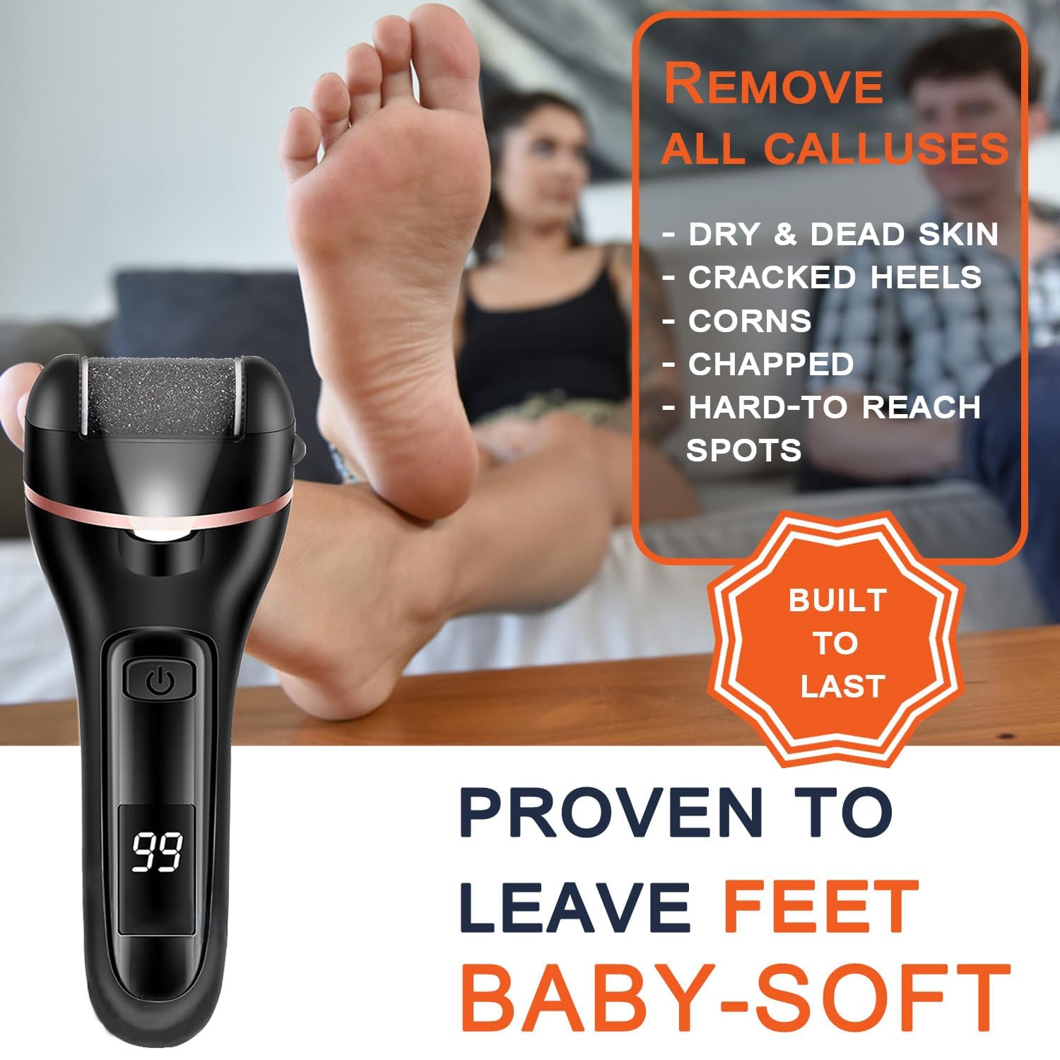 Civypro electric foot file with digital battery display
