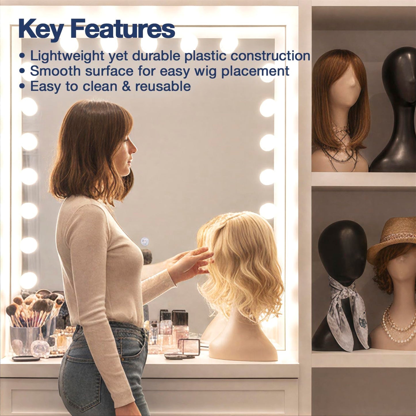 Studio Limited authentic imported hairdressing mannequin head for jewelry presentation