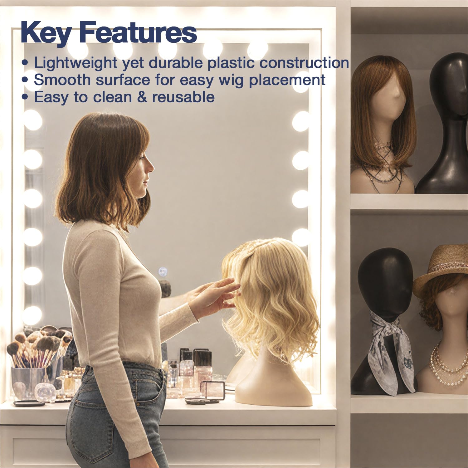 Studio Limited authentic imported hairdressing mannequin head for jewelry presentation