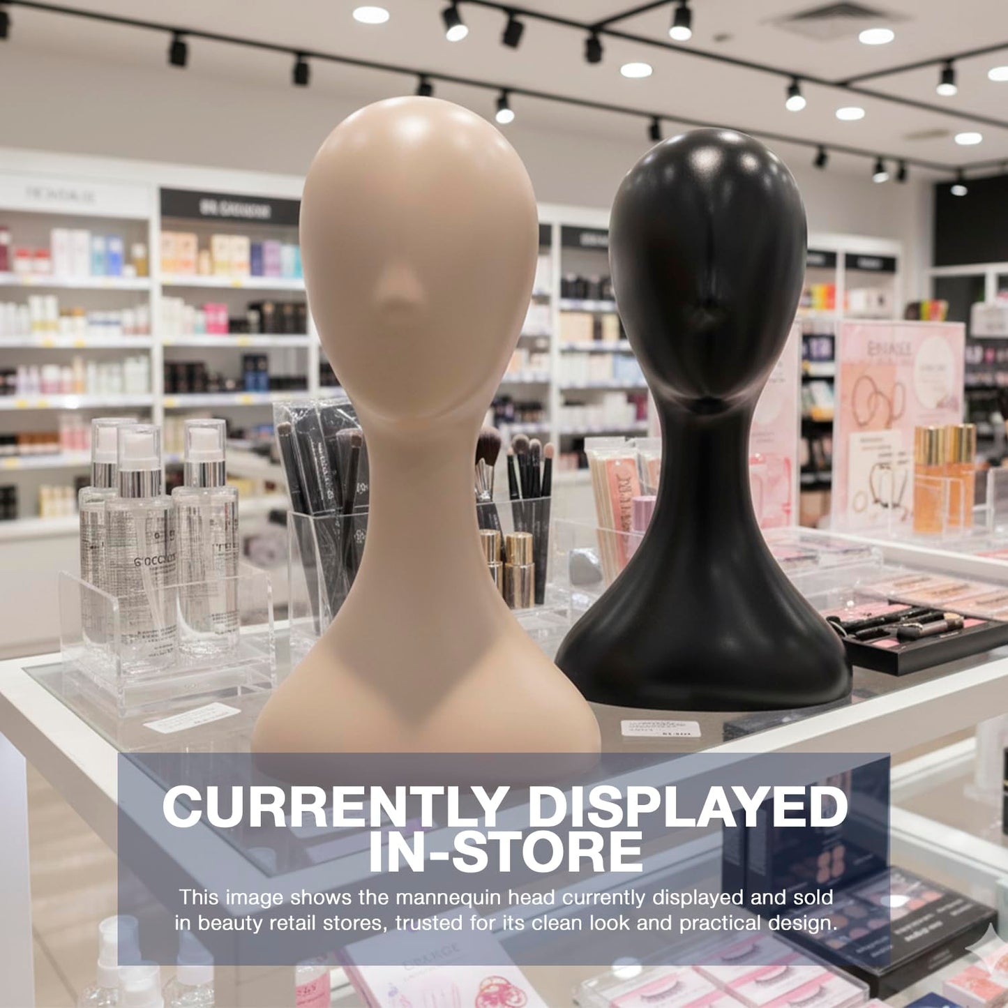 Studio Limited black cosmetics and hairdressing mannequin dummy for retail shops