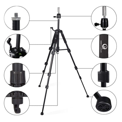 Heavy duty mannequin head stand with 360 degree rotation metal ball mount close up view