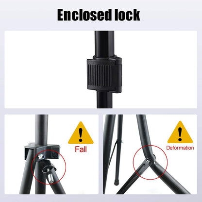 Premium imported hair styling tripod stand showing integrated anti skid sponge bars on the legs