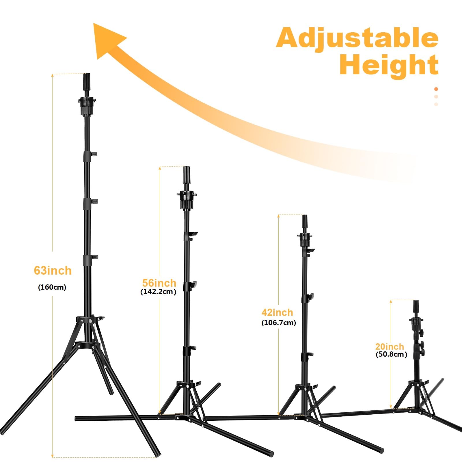 Adjustable mannequin tripod holder with 22 inch canvas block hair stand