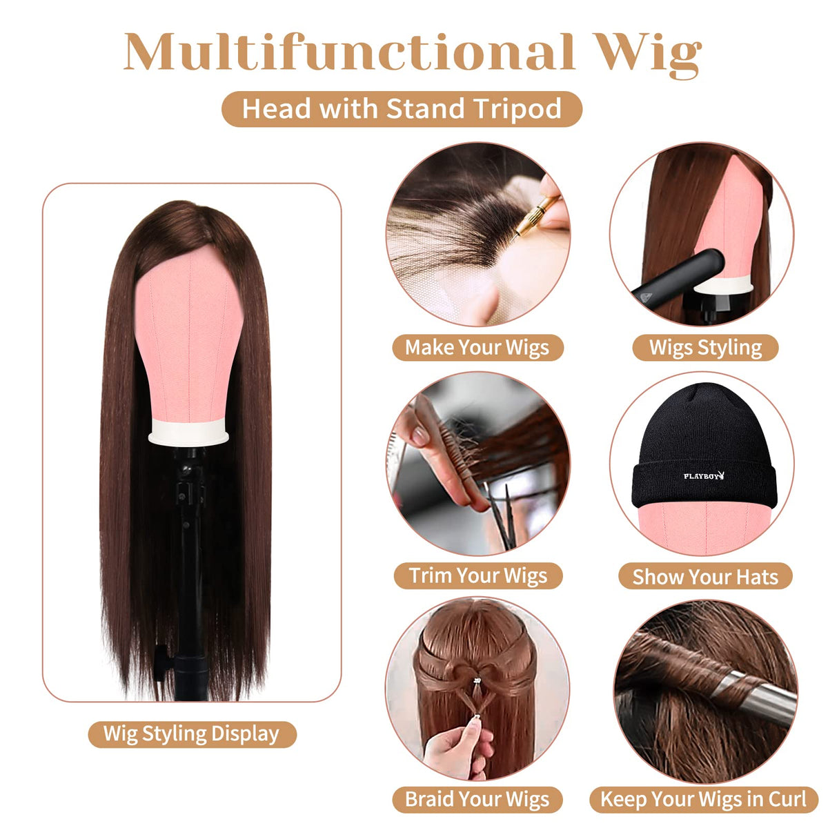 Complete set of T pins C pins wig caps and teasing comb accessories