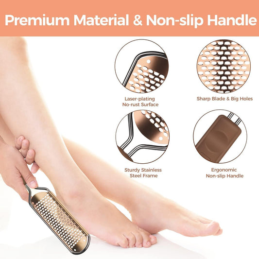 Close up of Easkep stainless steel foot rasp surface