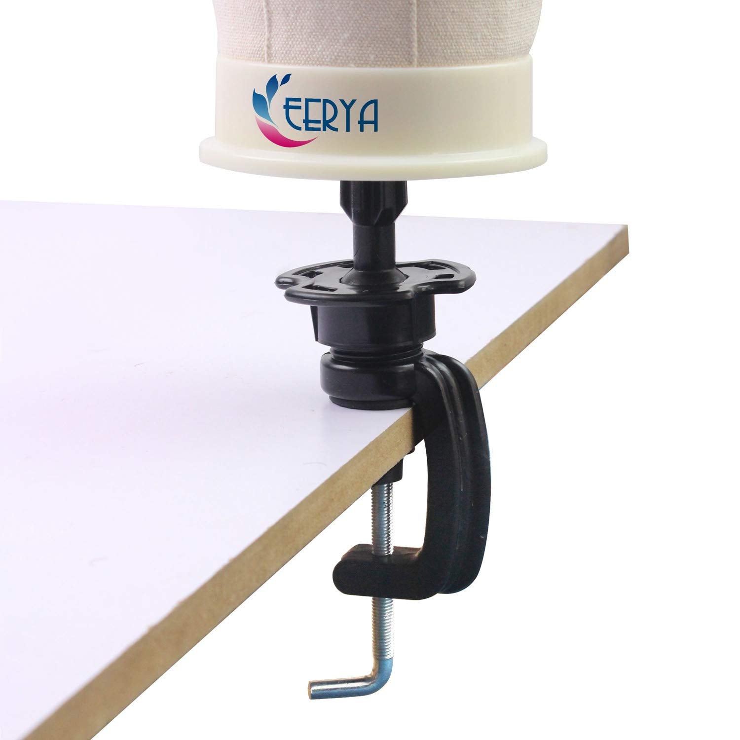 Eerya cosmetology manikin head holder three piece assembly view