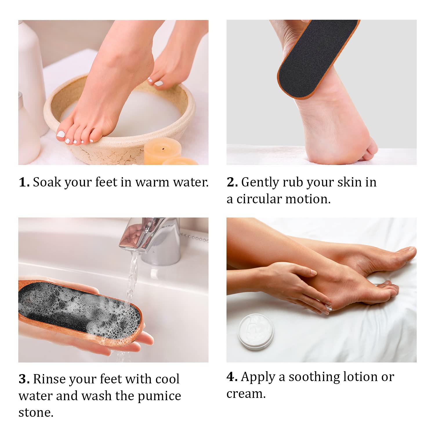 Person using Pumice Valley wooden pedicure tool in shower