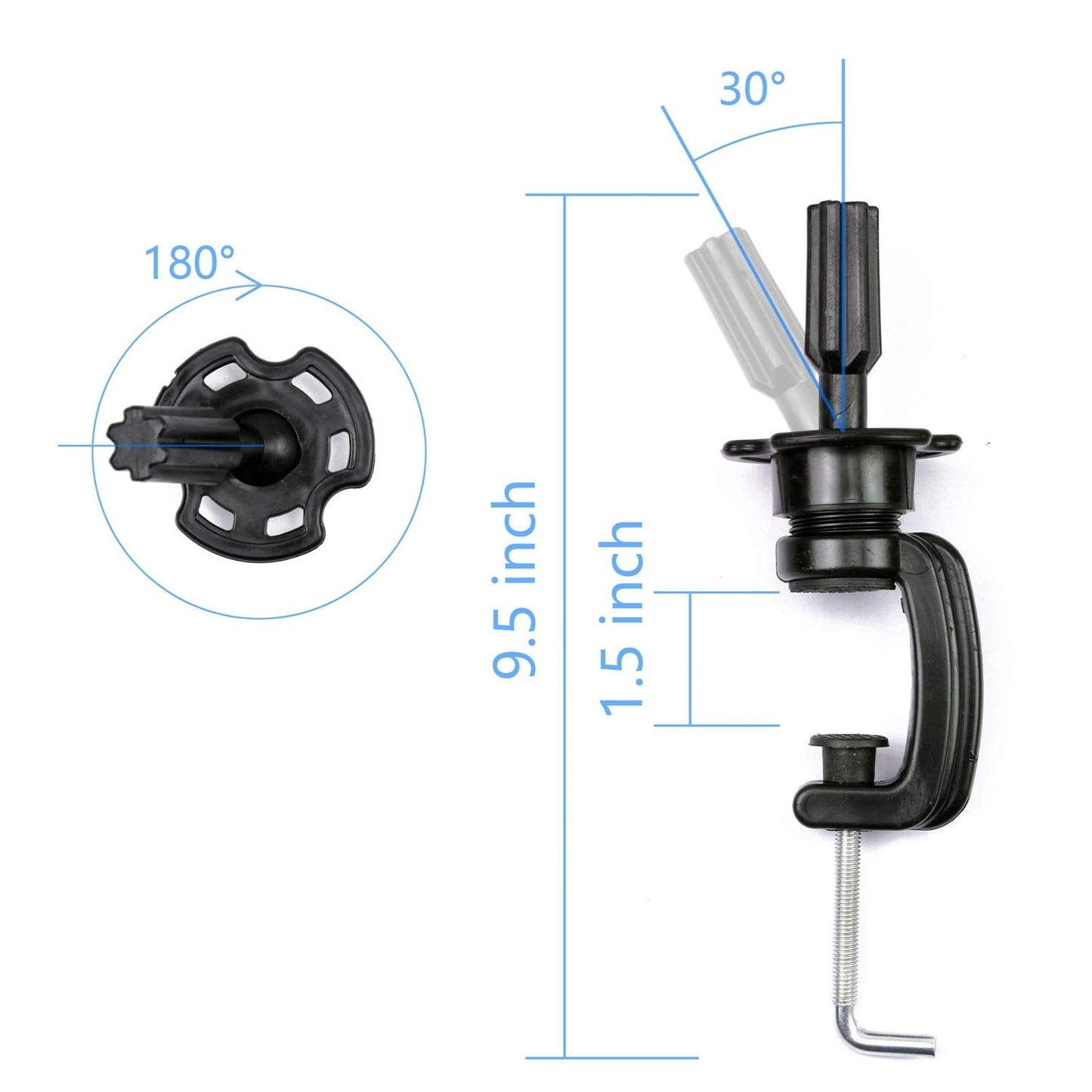 Eerya black mini plastic wig table holder folding top view