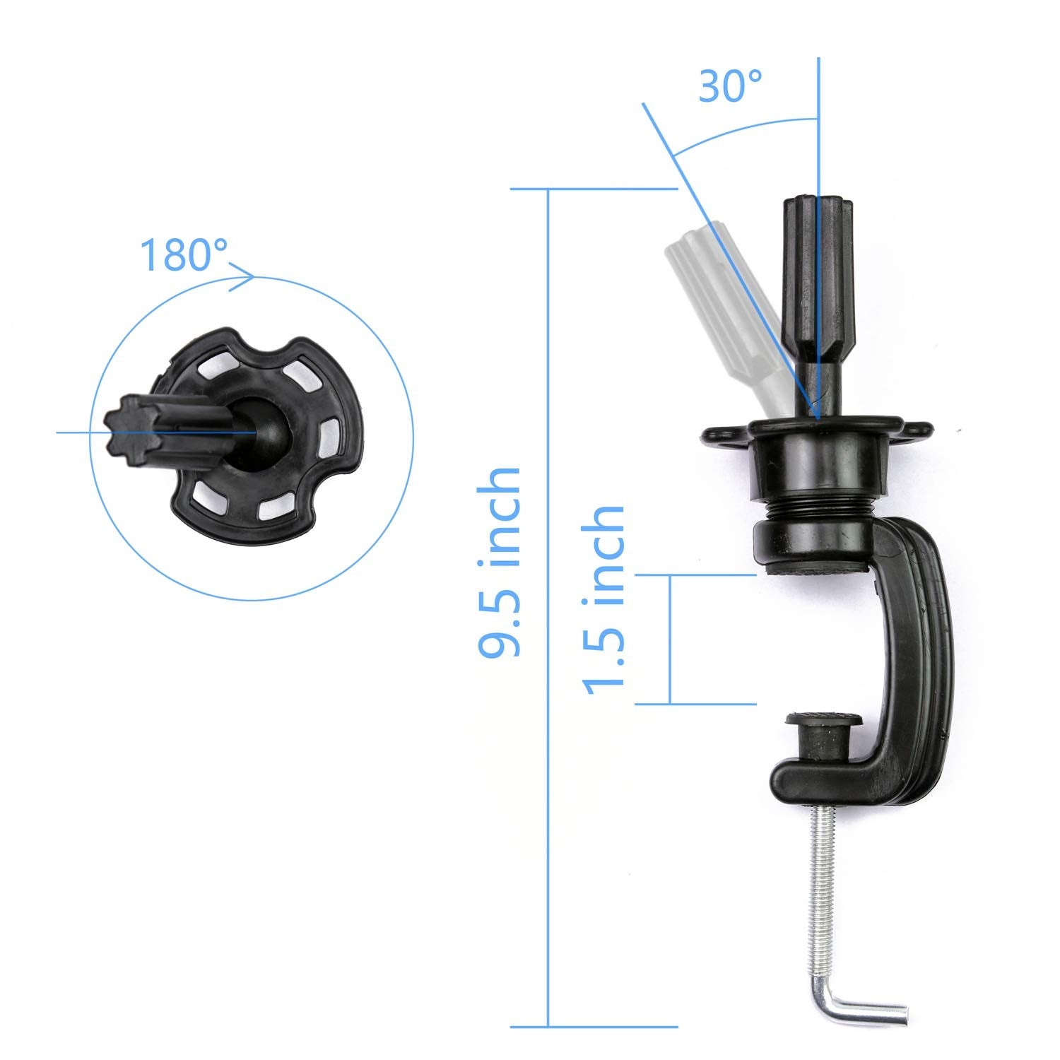 Eerya black mini plastic wig table holder folding top view
