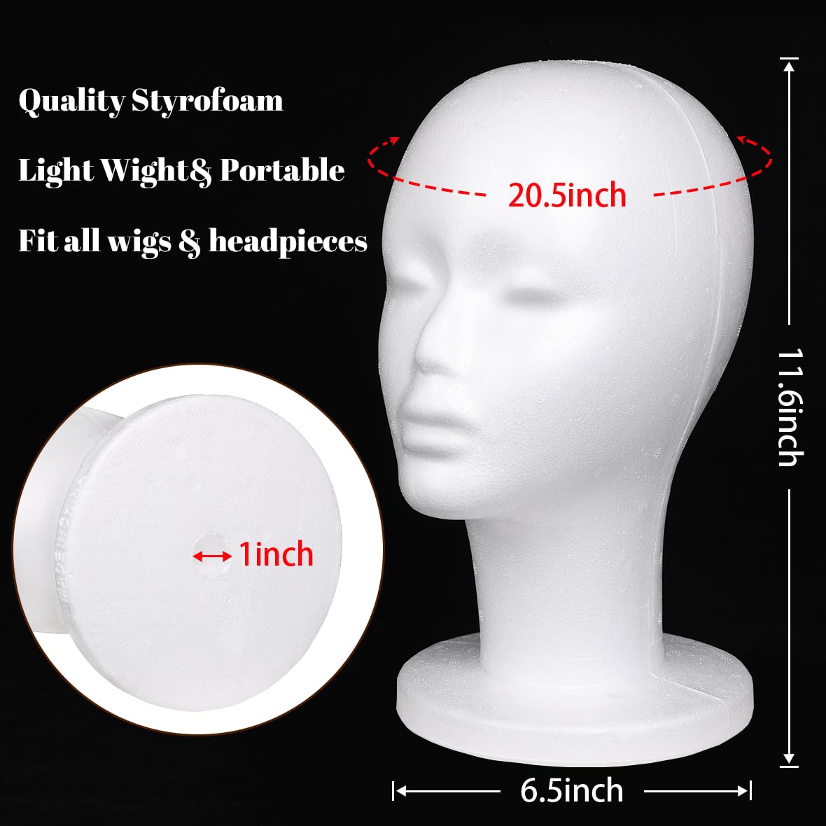 Side profile of Leeven female foam head model