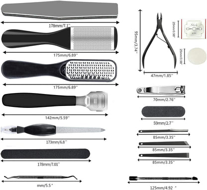Complete set of 36 professional pedicure grooming tools
