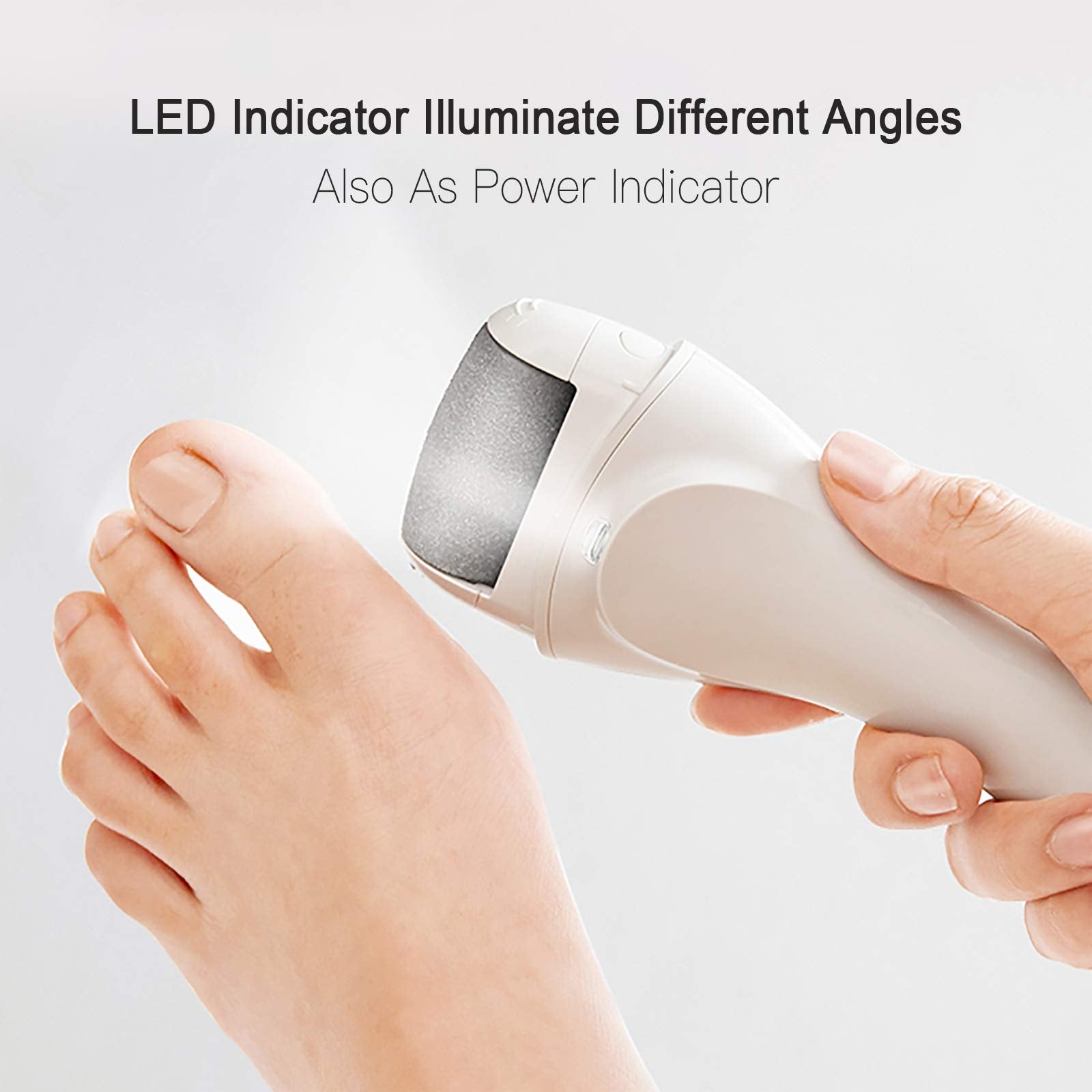 Portable electronic foot filer placed inside its travel storage bag
