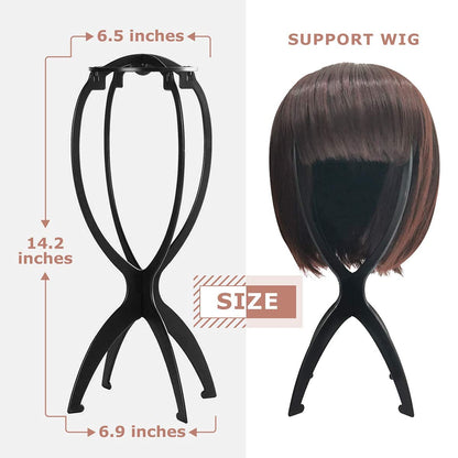 Dreamlover black plastic wig drying rack illustrating the hollow top for maximum airflow