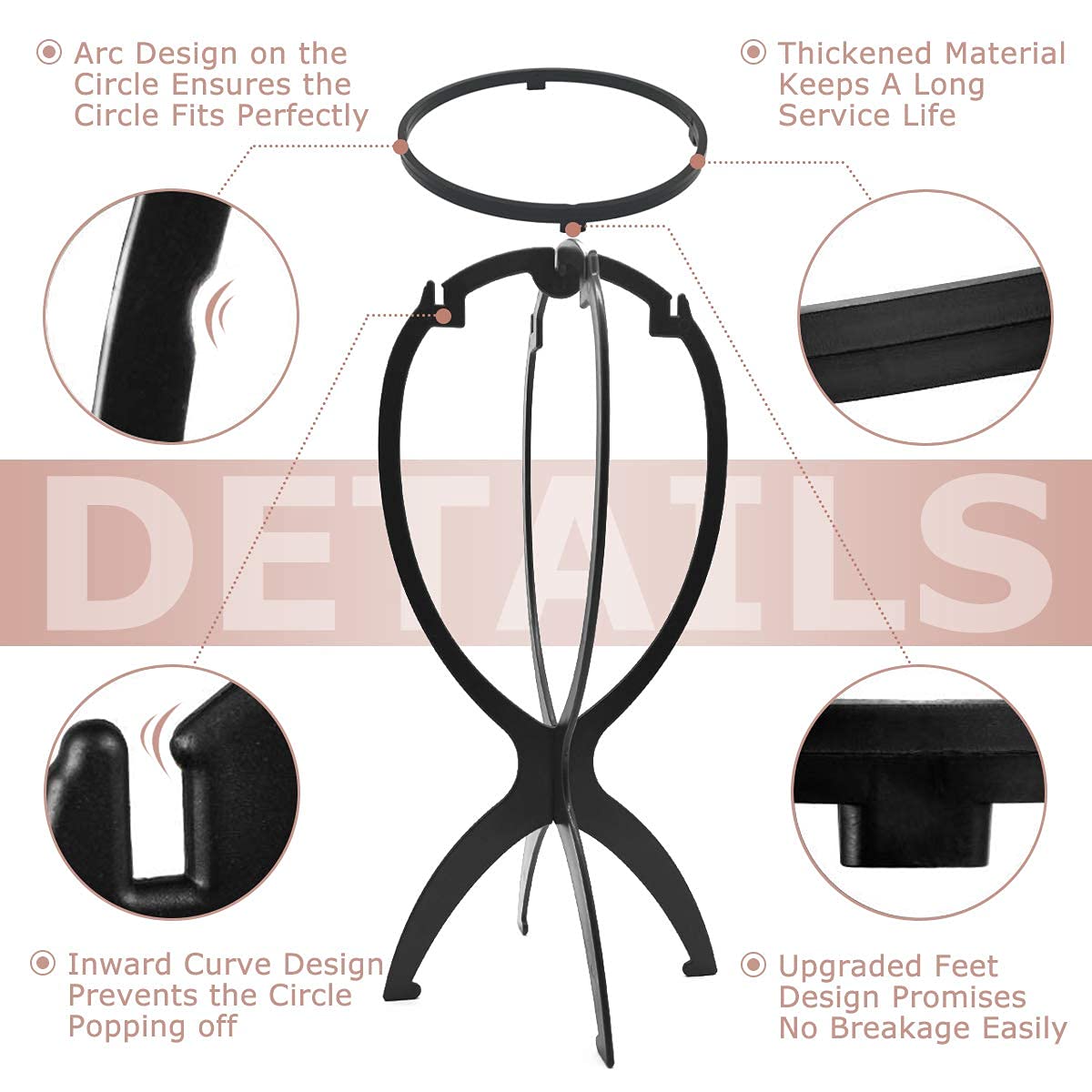 Dreamlover two pack travel accessories showing a short hairpiece resting on the pedestal