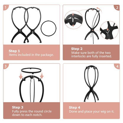 Dreamlover collapsible hair extension holder dual pack configuration for beauty storage