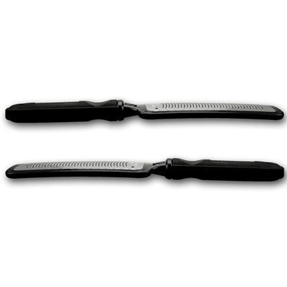 Rikans professional foot file alongside the included hygienic cloth storage bag.