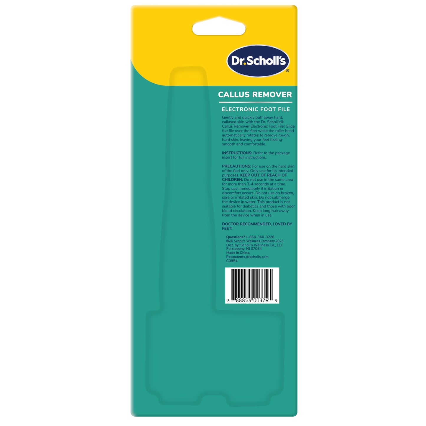 Dr. Scholl's electronic foot file with included AAA batteries