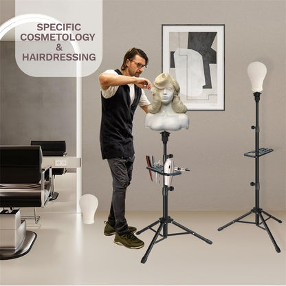 ZQIAN BEAUTY adjustable hairdressing stand folded down for travel and storage