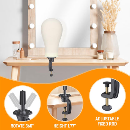 Hemndic wig stand tabletop clamp accessory