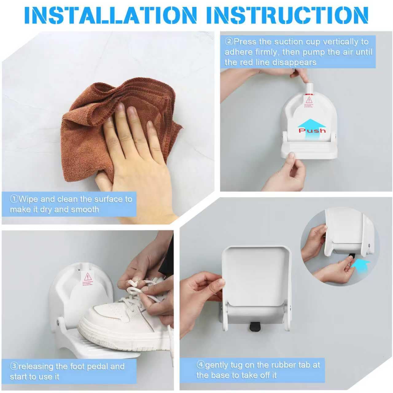 Person using Clio shower foot rest for shaving