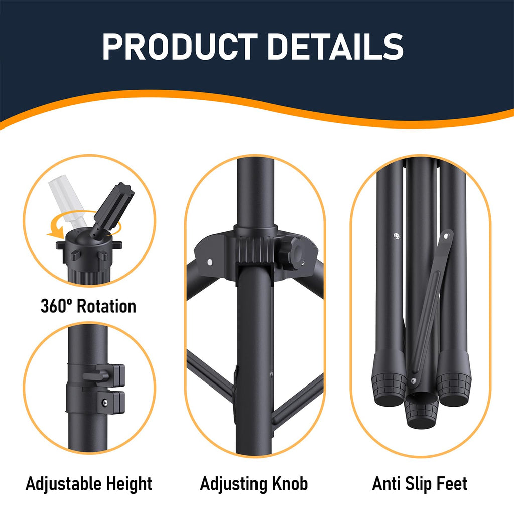 Professional wig head stand height adjustment feature