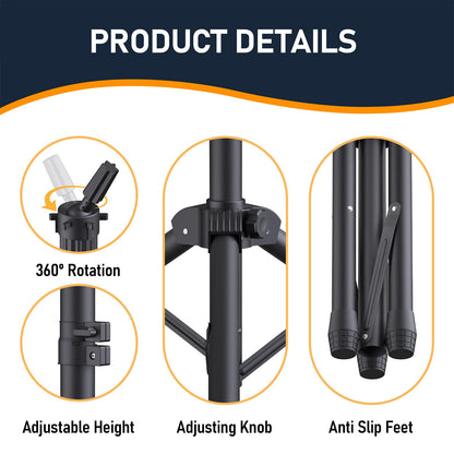Professional wig head stand height adjustment feature