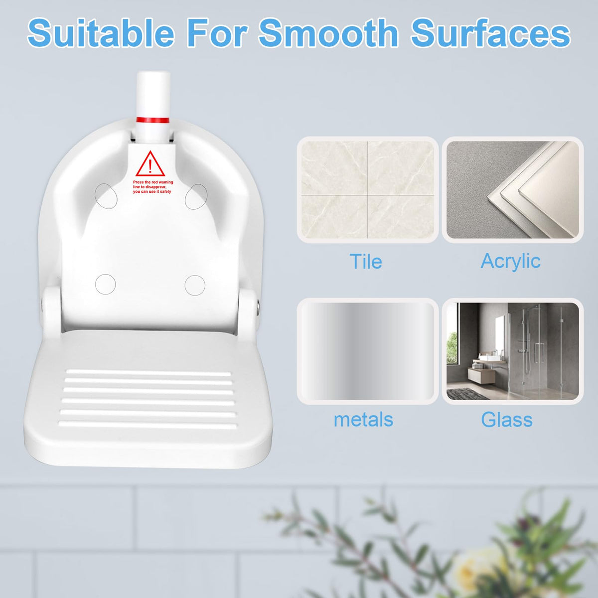 Packaging view of authentic Clio foldable shower foot rest