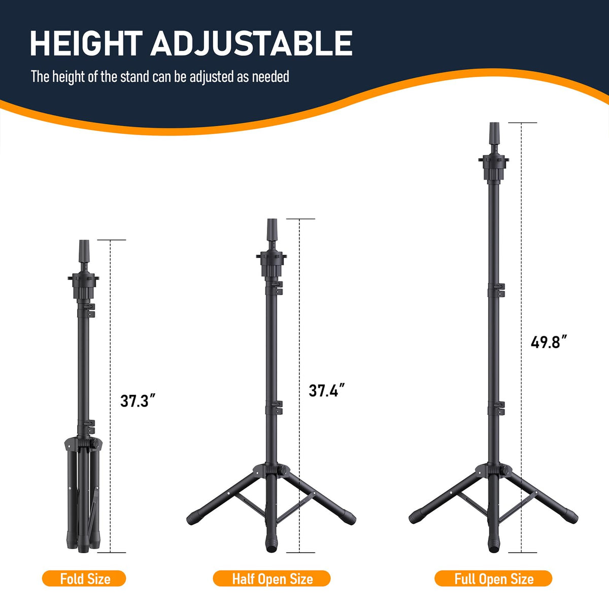 Hemndic wig display stand in studio setting
