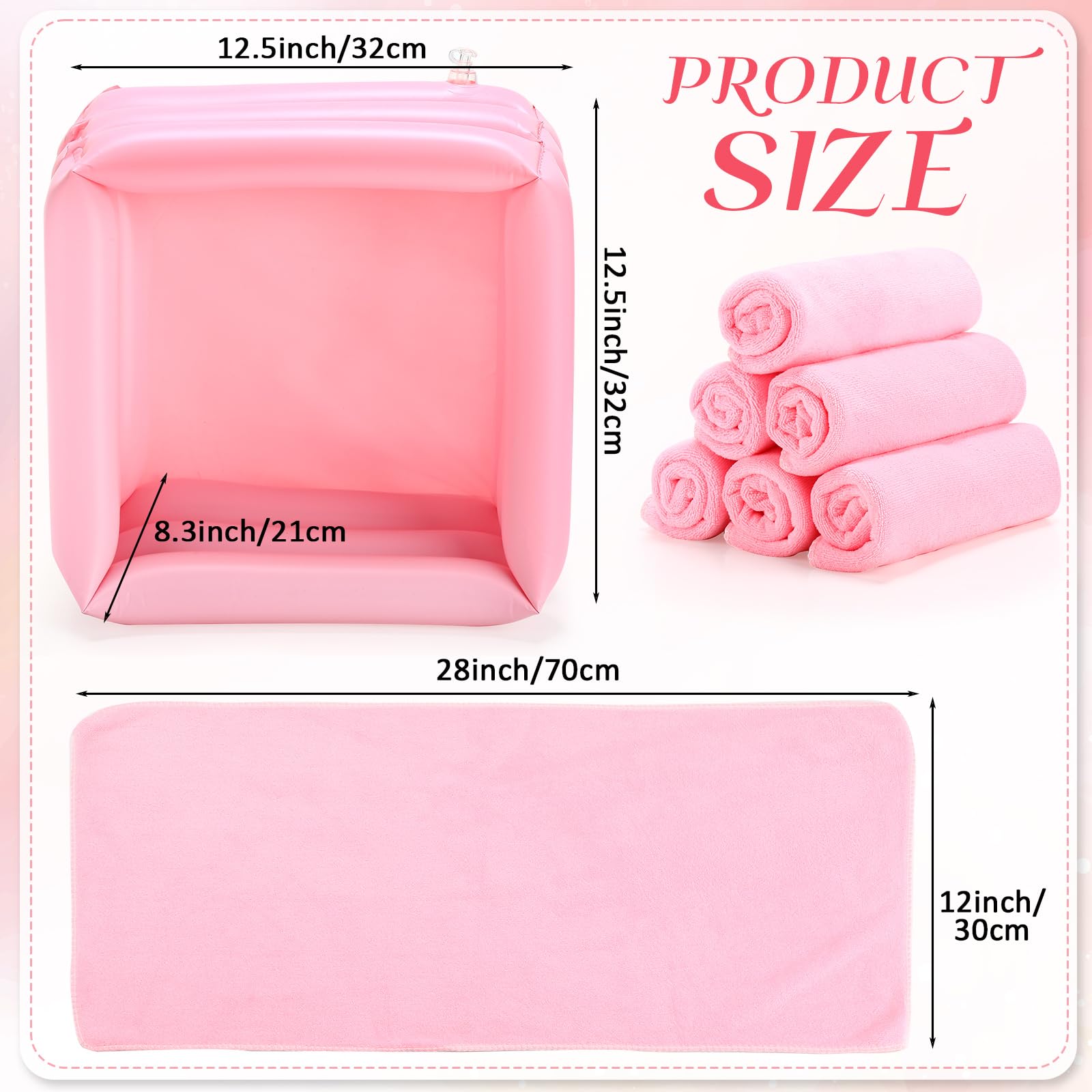 Six inflatable square foot bath basins for kids spa party