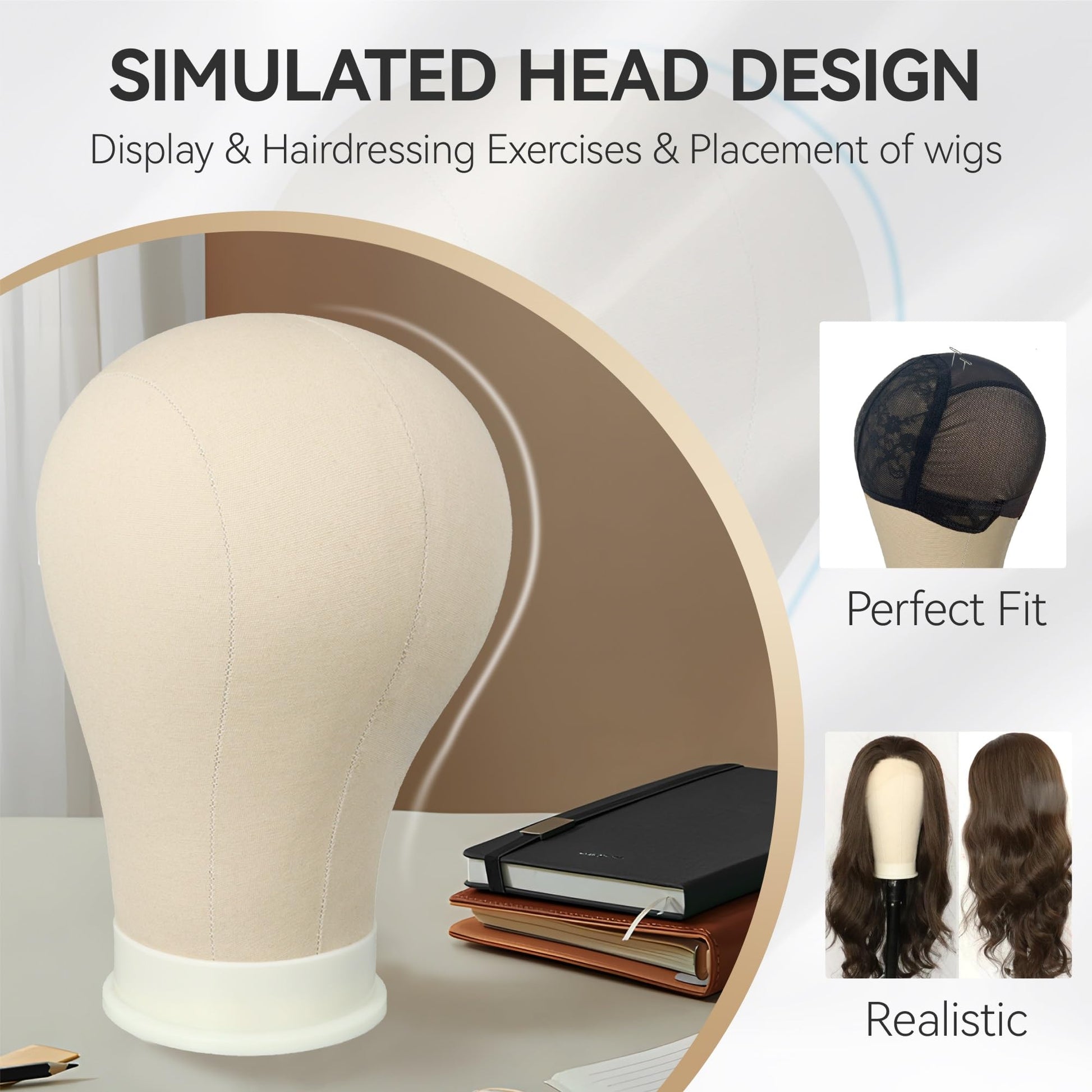 Side profile of ZQIAN BEAUTY canvas wig block head