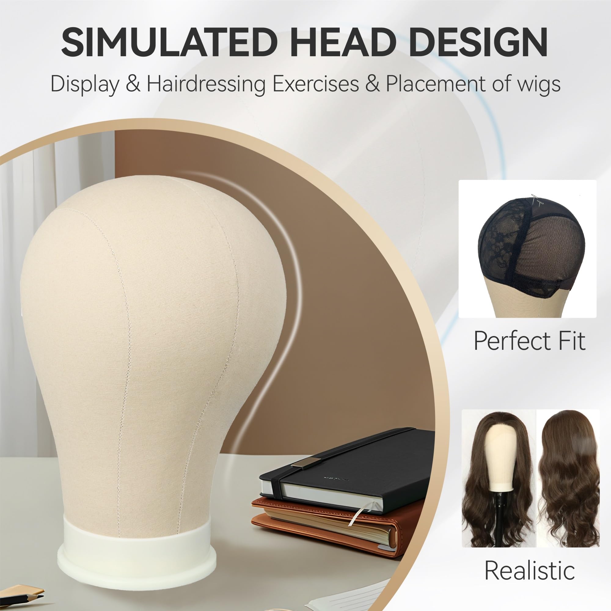 Side profile of ZQIAN BEAUTY canvas wig block head