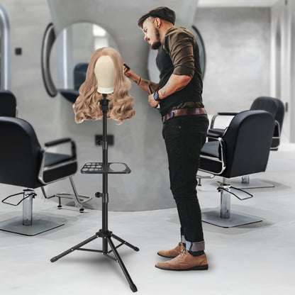 Rear view of 22 inch canvas wig making head