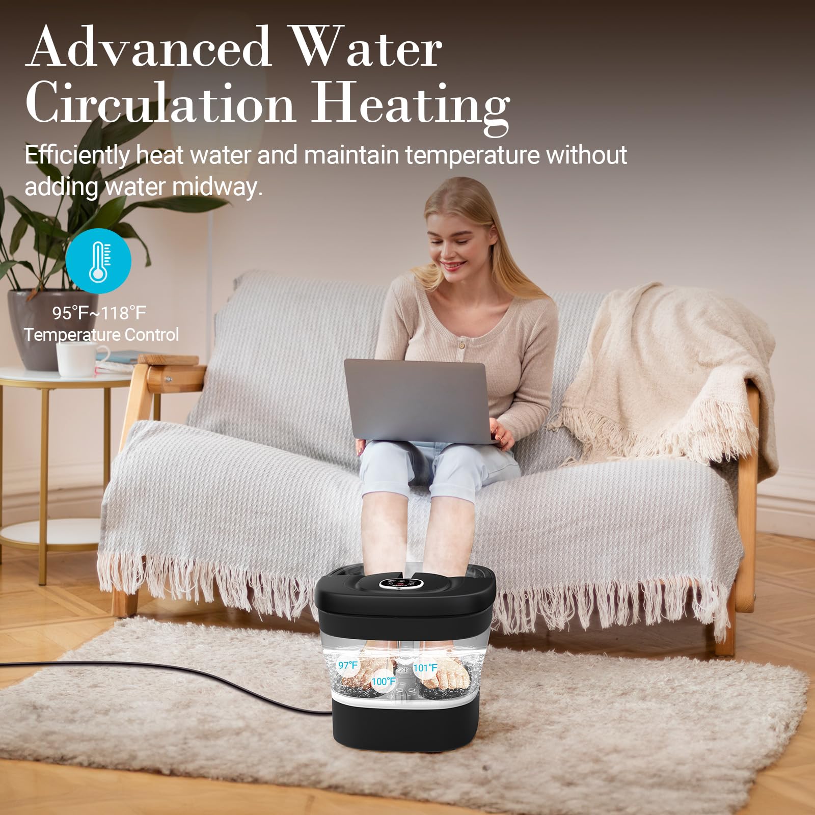 CuPiLo foot massager with motorized shiatsu balls