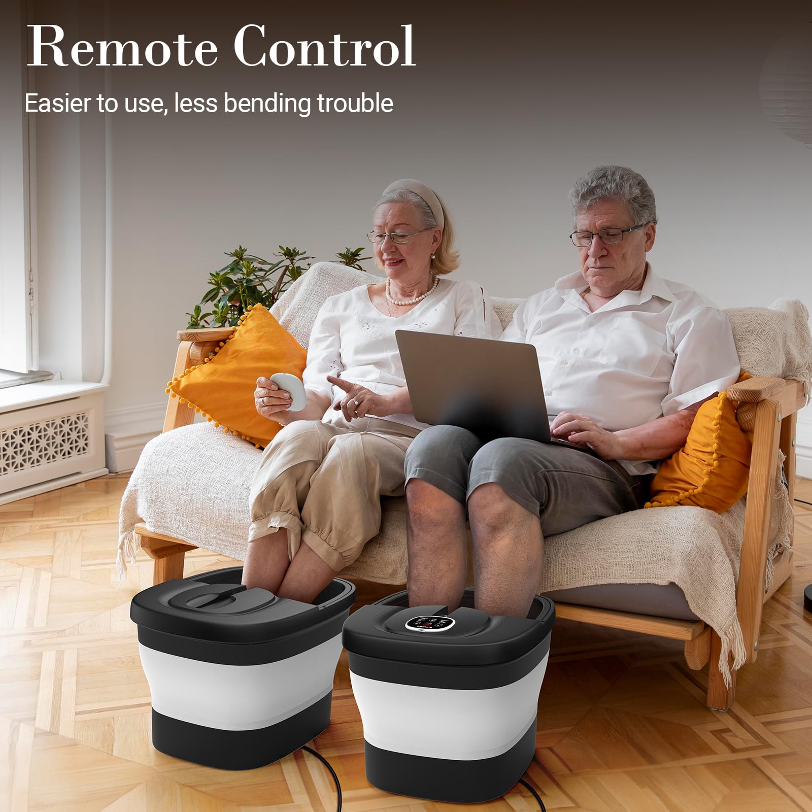 CuPiLo foot bath remote control and handle detail