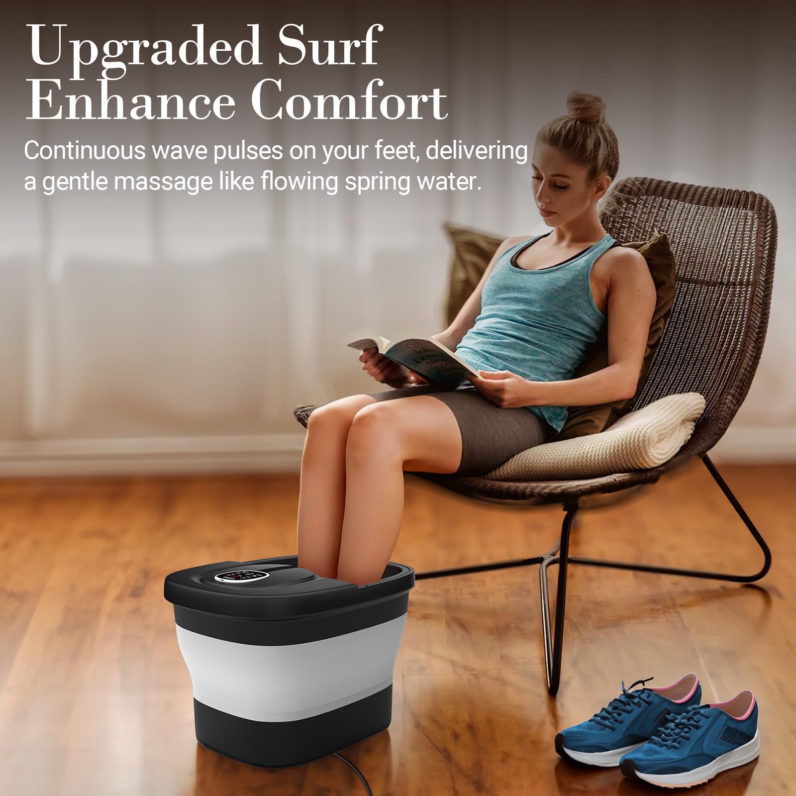 Top view of foot spa massager with water circulation system
