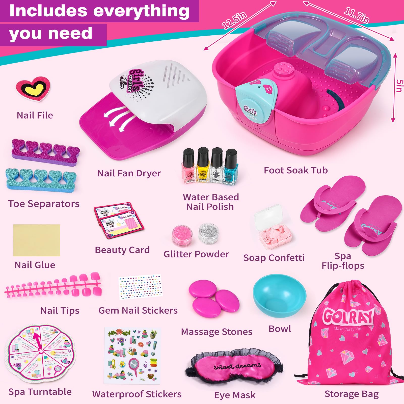 Golray foot spa tub with bubble massage and music feature