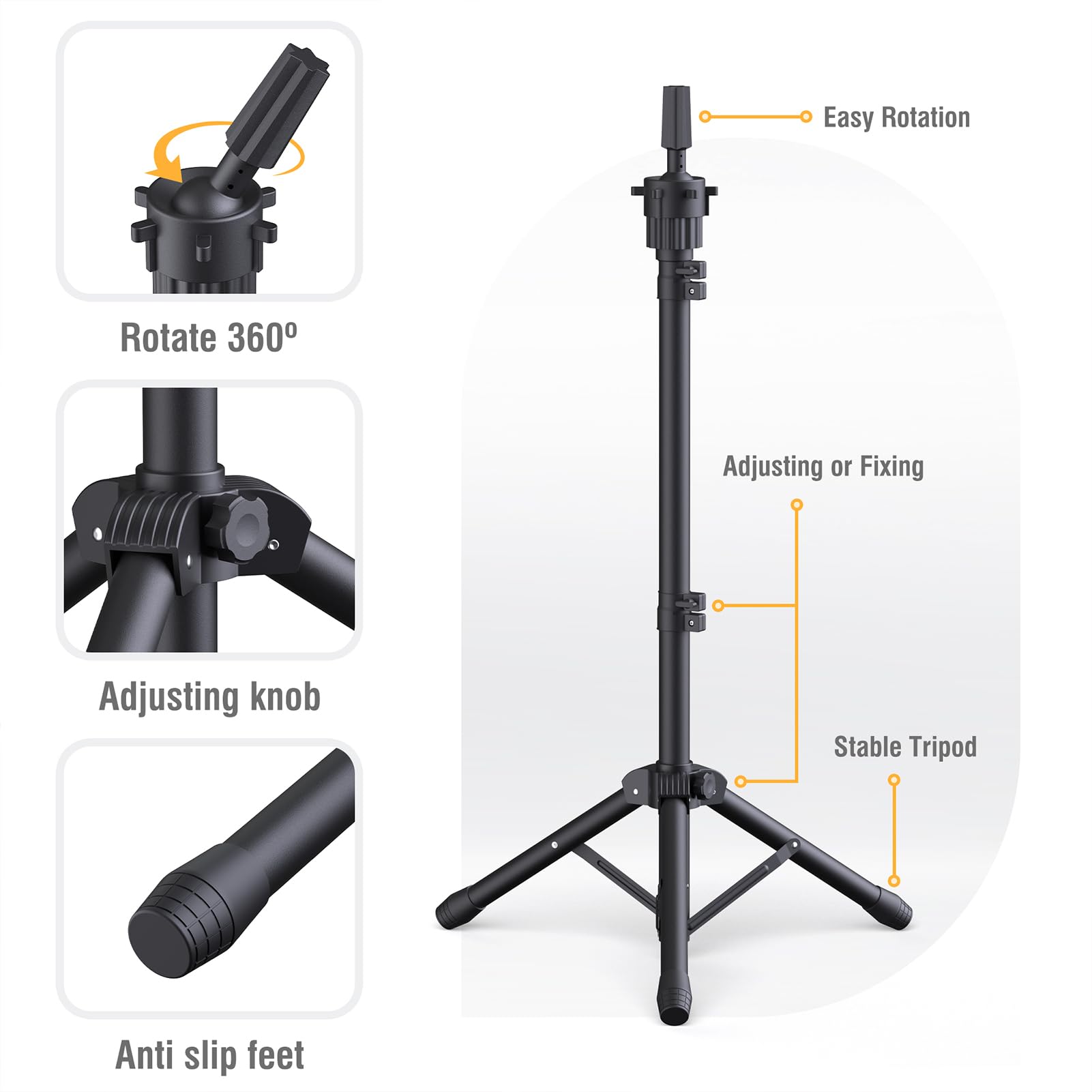 Adjustable tripod stand for wigs by Relx