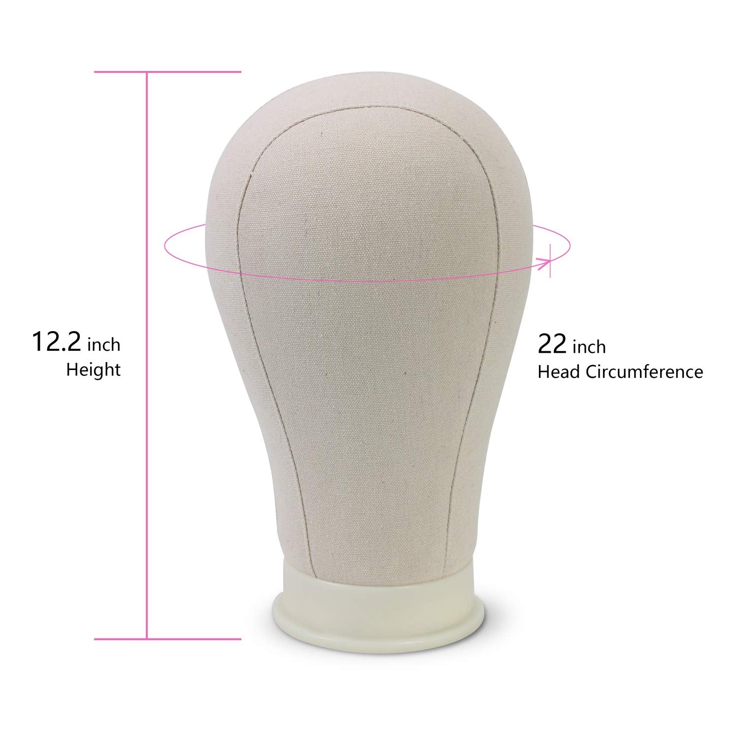 Eerya twenty two inch mannequin head showing the universal mounting hole base