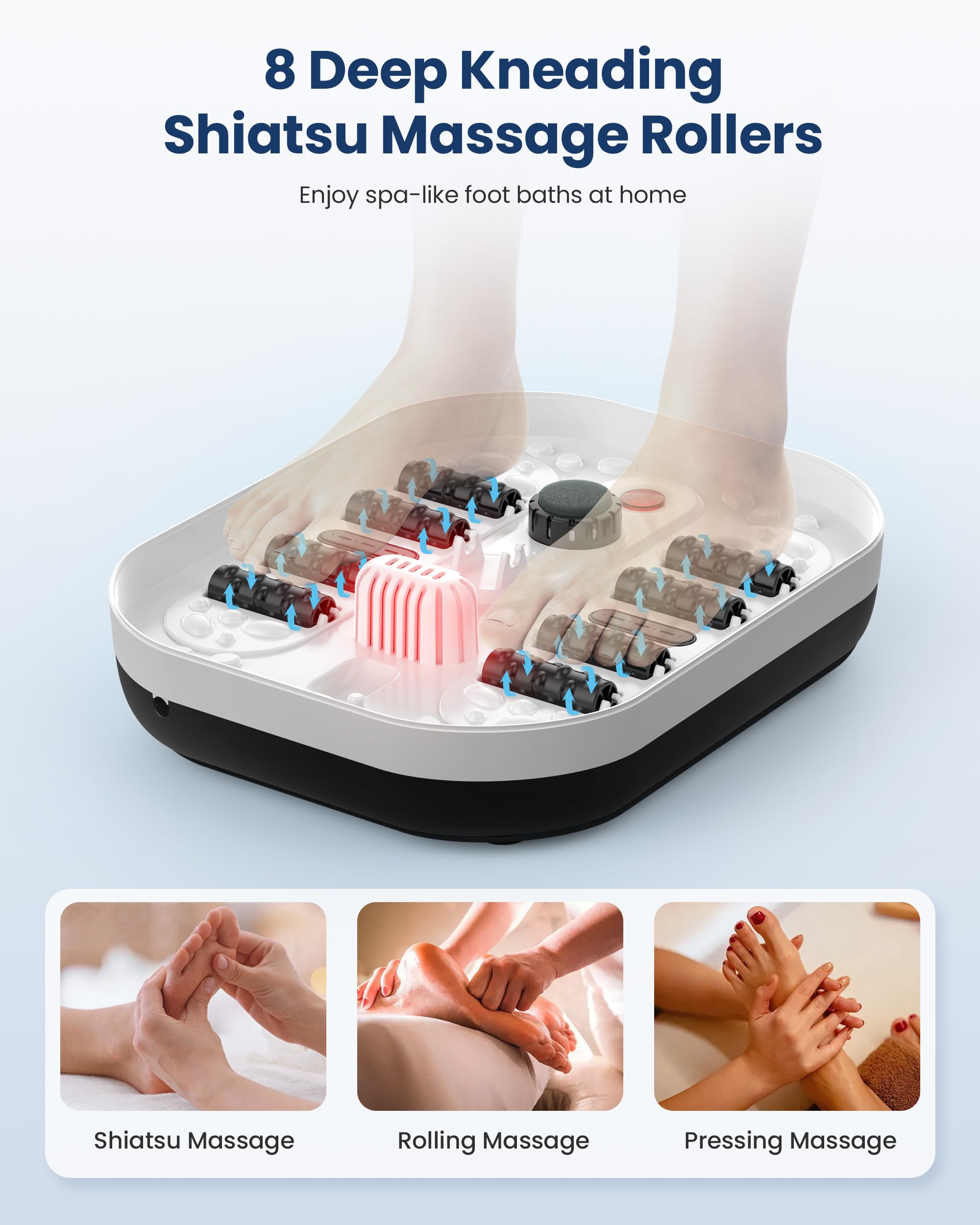Side view of Comfier foot spa collapsed for storage