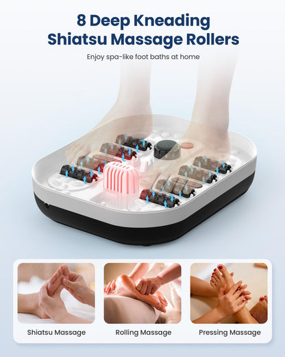 Side view of Comfier foot spa collapsed for storage