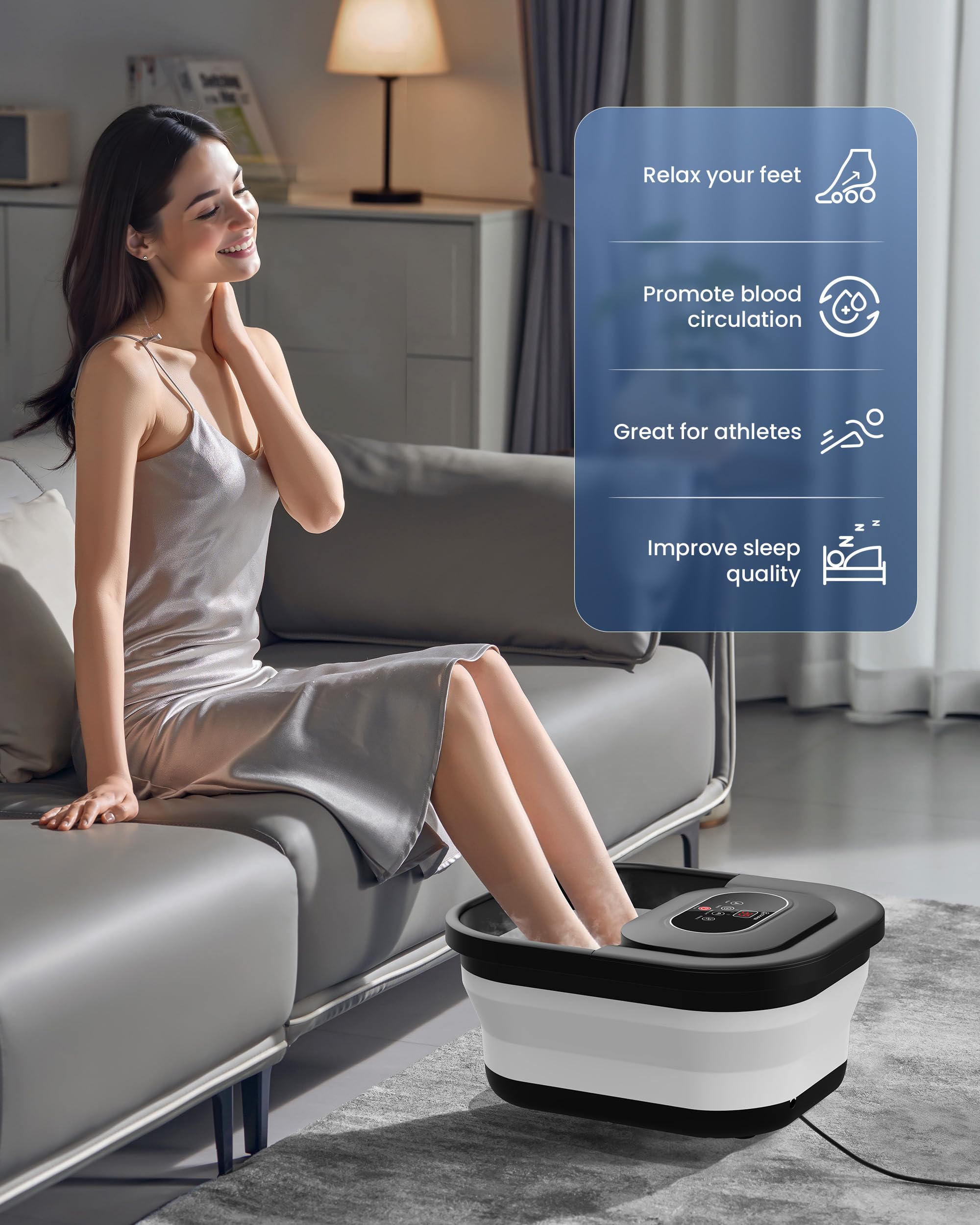 Comfier foot spa bath with bubble function and red light activated