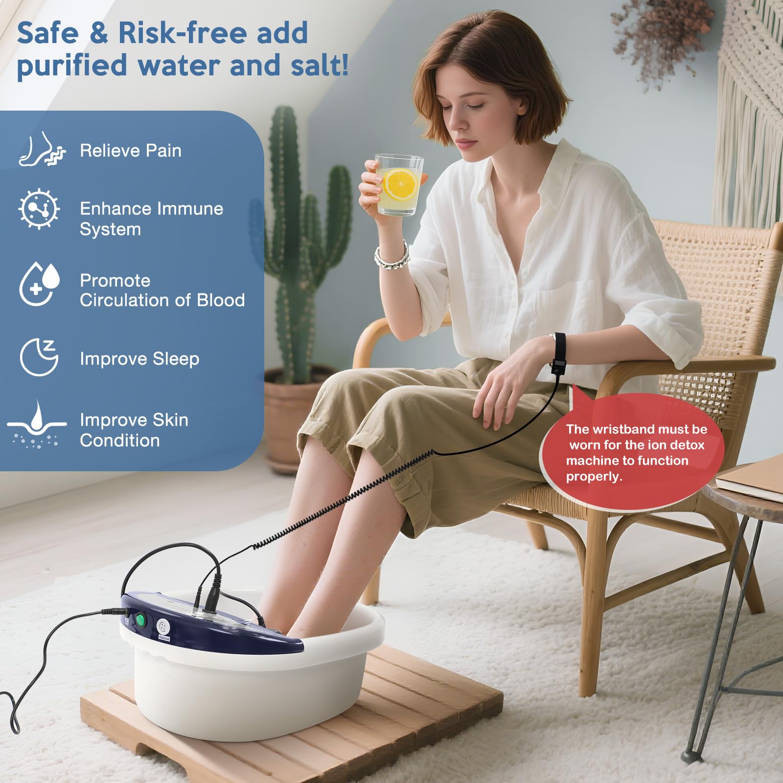 Control panel interface of VnioLife ionic foot bath